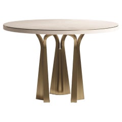 Shagreen Breakfast Table with Sculptural Brass Legs by R&Y Augousti