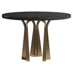 Tavolo da colazione in zigrino con gambe scultoree in ottone di R&Y Augousti