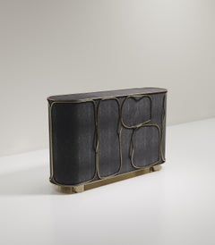 Shagreen Buffet with Bronze-Patina Brass Details by R&Y Augousti