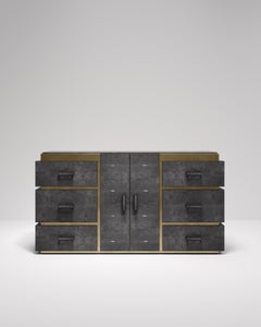 Shagreen Buffet with Bronze Patina Brass Details by R&Y Augousti