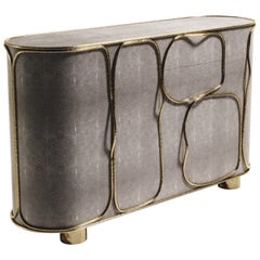 Shagreen Buffet with Bronze-Patina Brass Details by R&Y Augousti