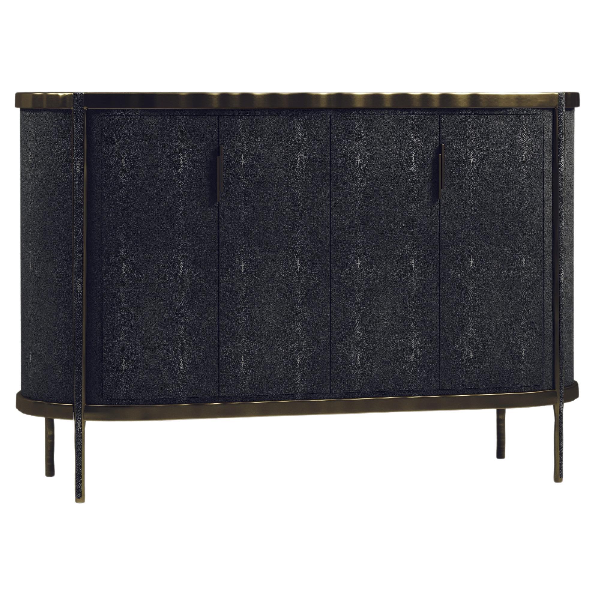 Buffet en galuchat avec détails en laiton Bronze-Patina de R&Y Augousti