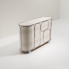 Shagreen Buffet with Chrome Finish Stainless Steel Details by R&Y Augousti