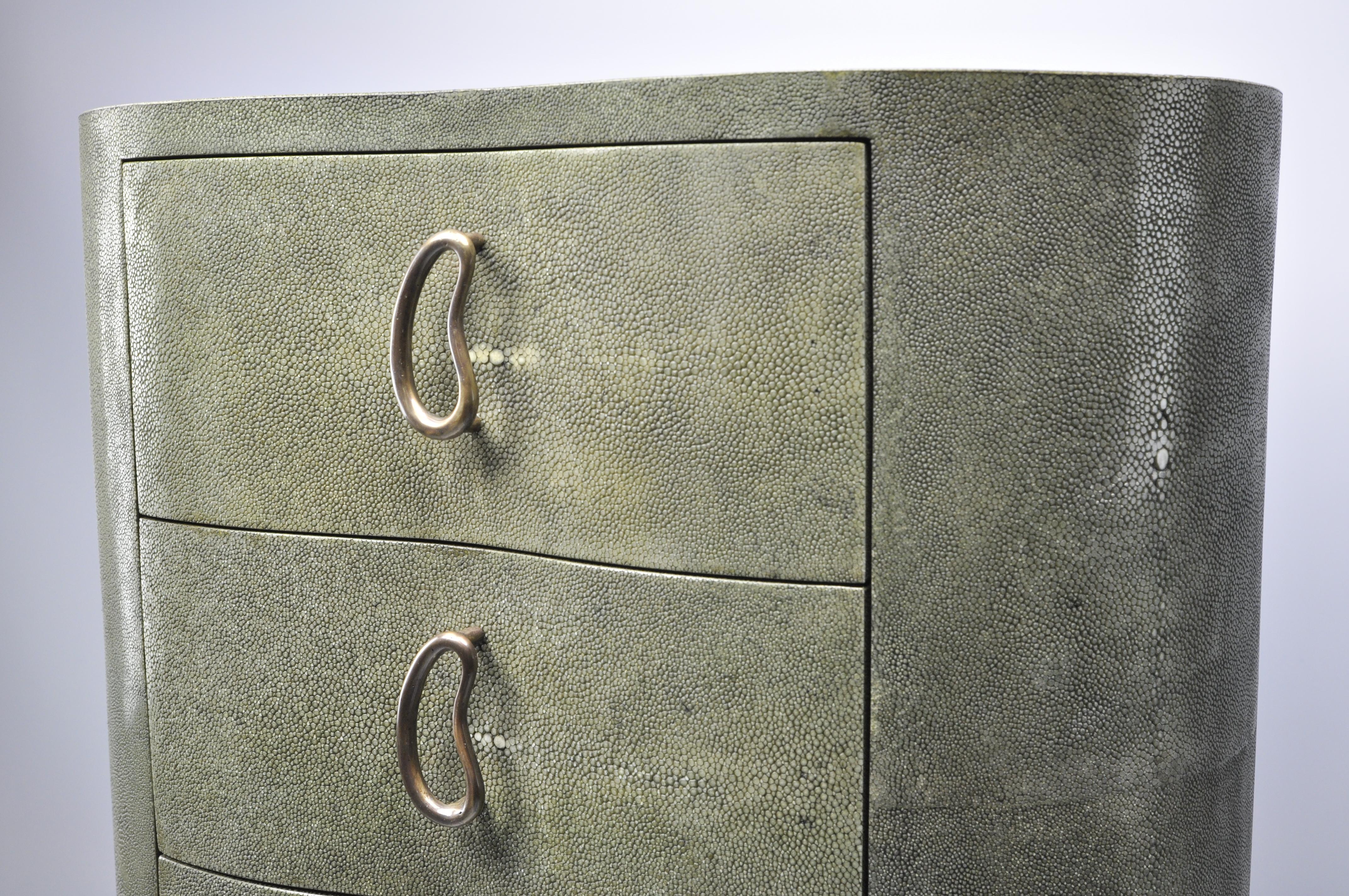 Hand-Crafted Shagreen Cabinet Stelar with an Organic Shape by Ginger Brown For Sale