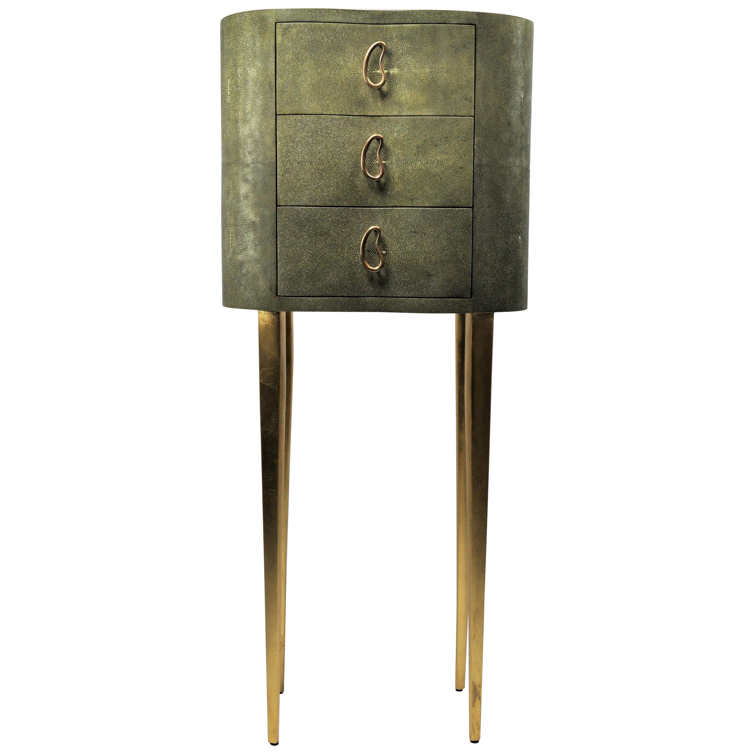 Shagreen Cabinet Stelar with an Organic Shape by Ginger Brown For Sale