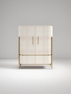 Shagreen Cabinet with Brass Accents by Kifu Paris