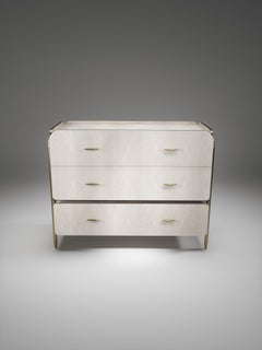 Shagreen Chest of Drawers with Brass Accents by Kifu Paris