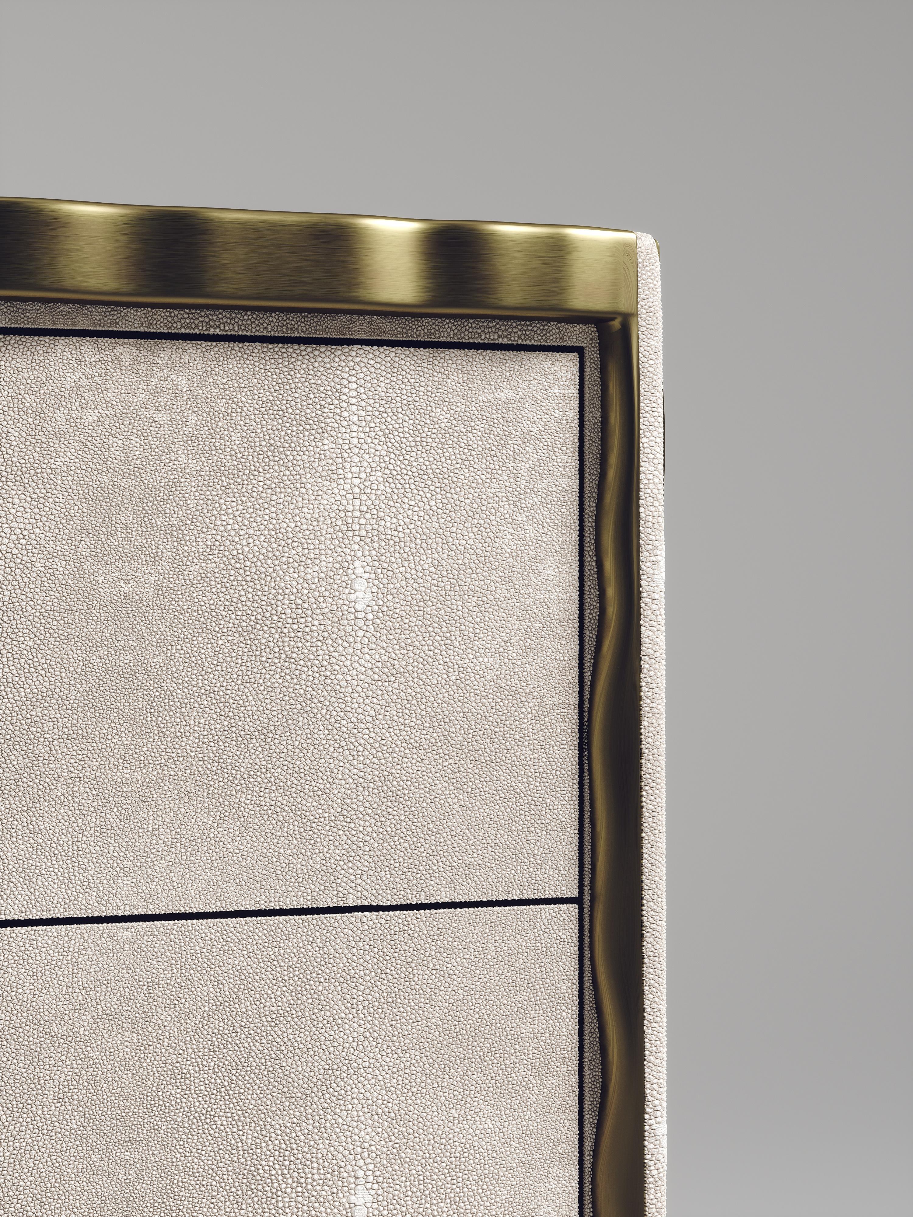 Shagreen Chest of Drawers with Bronze-Patina Brass Details by R&Y Augousti For Sale 4
