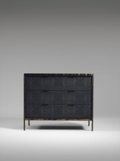 Shagreen Chest of Drawers with Bronze-Patina Brass Details by R&Y Augousti