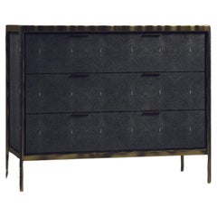 Shagreen Chest of Drawers with Bronze-Patina Brass Details by R&Y Augousti