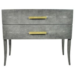 Shagreen Chest of Drawers with Hammered Brass Handles by Ginger Brown