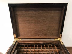 Shagreen Cigar Humidor Box with Ebony Inlay