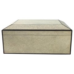 Shagreen Cigar Humidor Box with Ebony Inlay