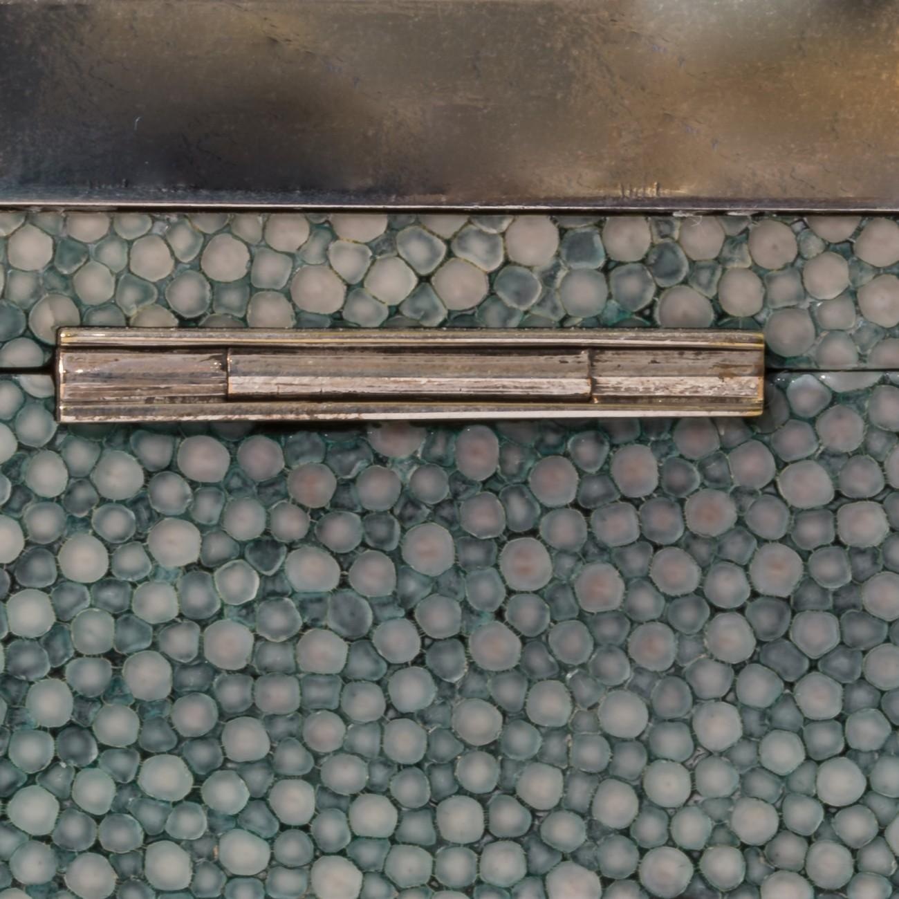 English Shagreen Cigarette/Cigar Box With Silver Edging To The Lid, 1930