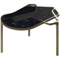 Shagreen Cocteau Coffee Table with Bronze Patina Brass Accents by R & Y Augousti