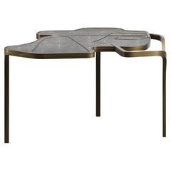 Shagreen Cocteau Coffee Table with Bronze Patina Brass Accents by R & Y Augousti