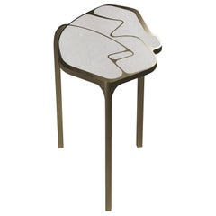 Shagreen Cocteau Side Table with Bronze Patina Brass Accents by R & Y Augousti