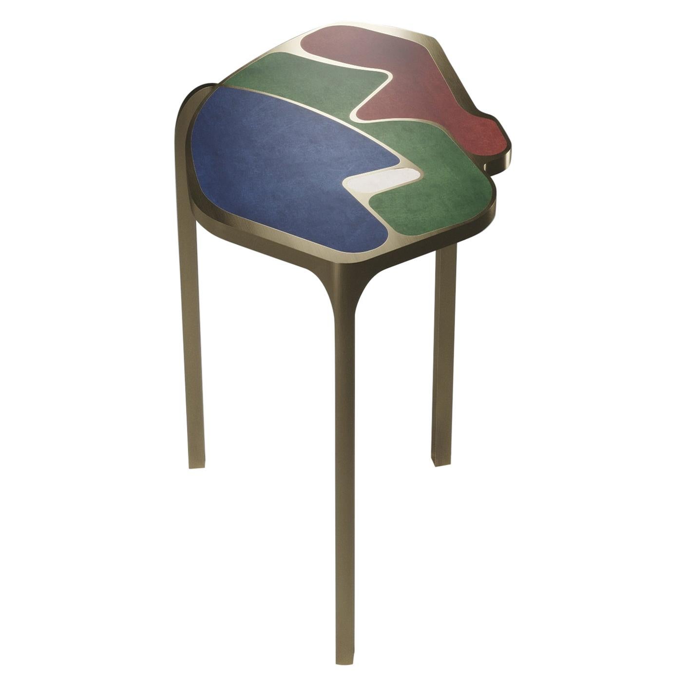 Shagreen Cocteau Side Table with Bronze Patina Brass Accents by R & Y Augousti