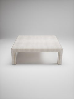 Shagreen Coffee Table with Bronze Patina Brass Accents by R & Y Augousti