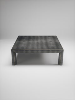 Shagreen Coffee Table with Bronze Patina Brass Accents by R & Y Augousti