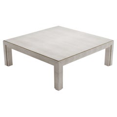 Mesa de centro de piel de zapa con detalles de latón patinado en bronce by R & Y Augousti