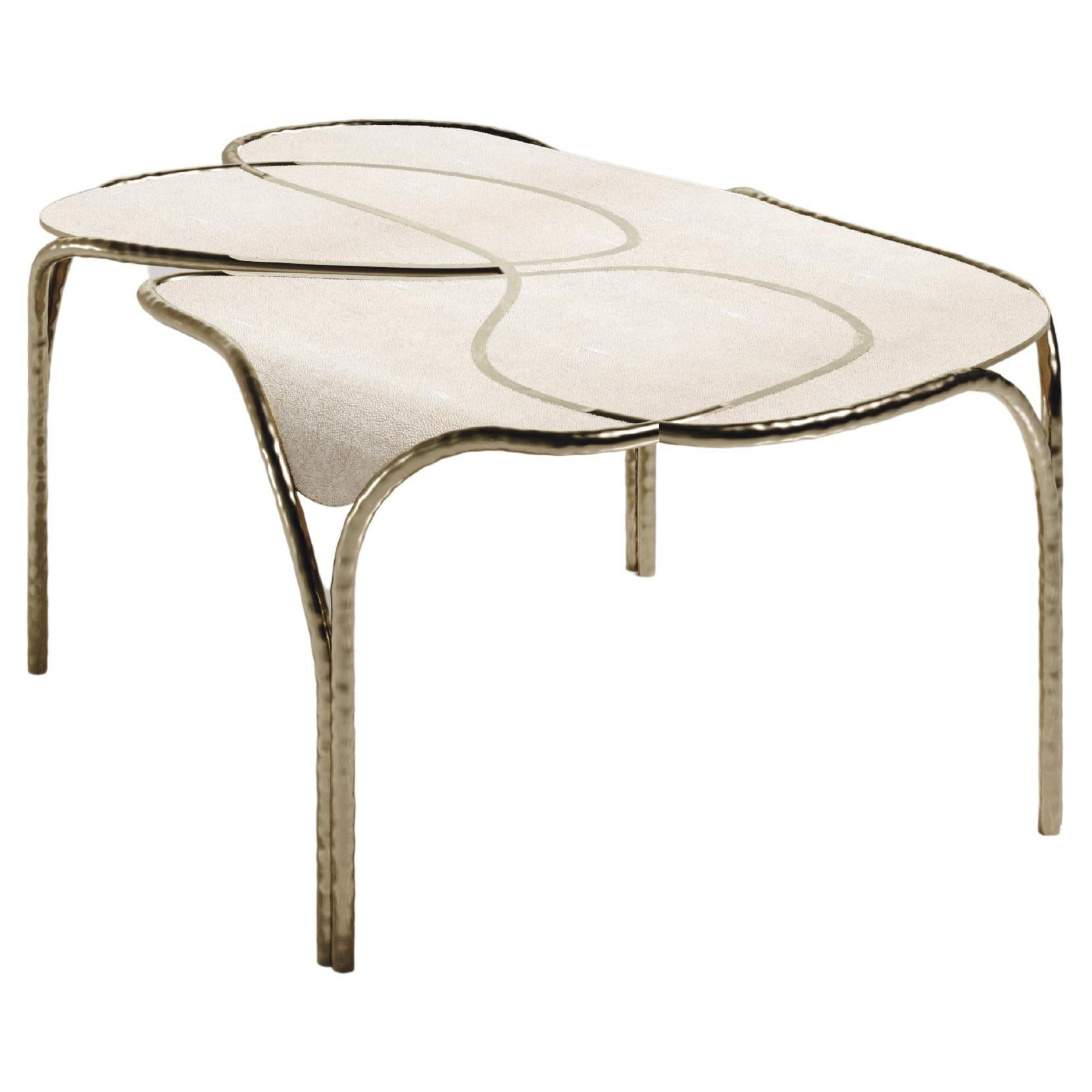 Shagreen Coffee Table with Bronze-Patina Brass Details by R&Y Augousti