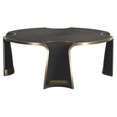 Shagreen Coffee Table with Bronze-Patina Brass Inlay by R&Y Augousti