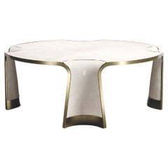 Shagreen Coffee Table with Bronze-Patina Brass Inlay by R&Y Augousti