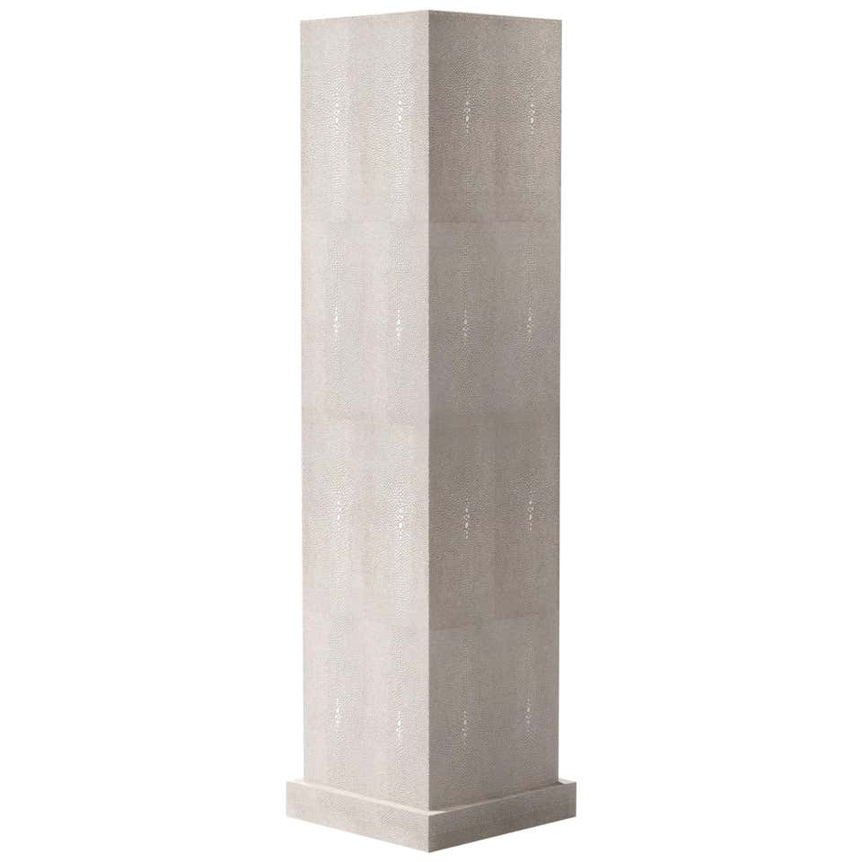 Shagreen and Shell Column Set with Brass Sculptures by R&Y Augousti For ...