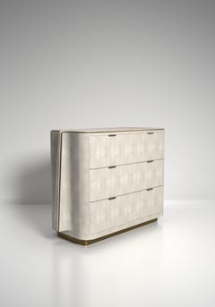 Shagreen Commode with Bronze Patina Brass Details by R&Y Augousti