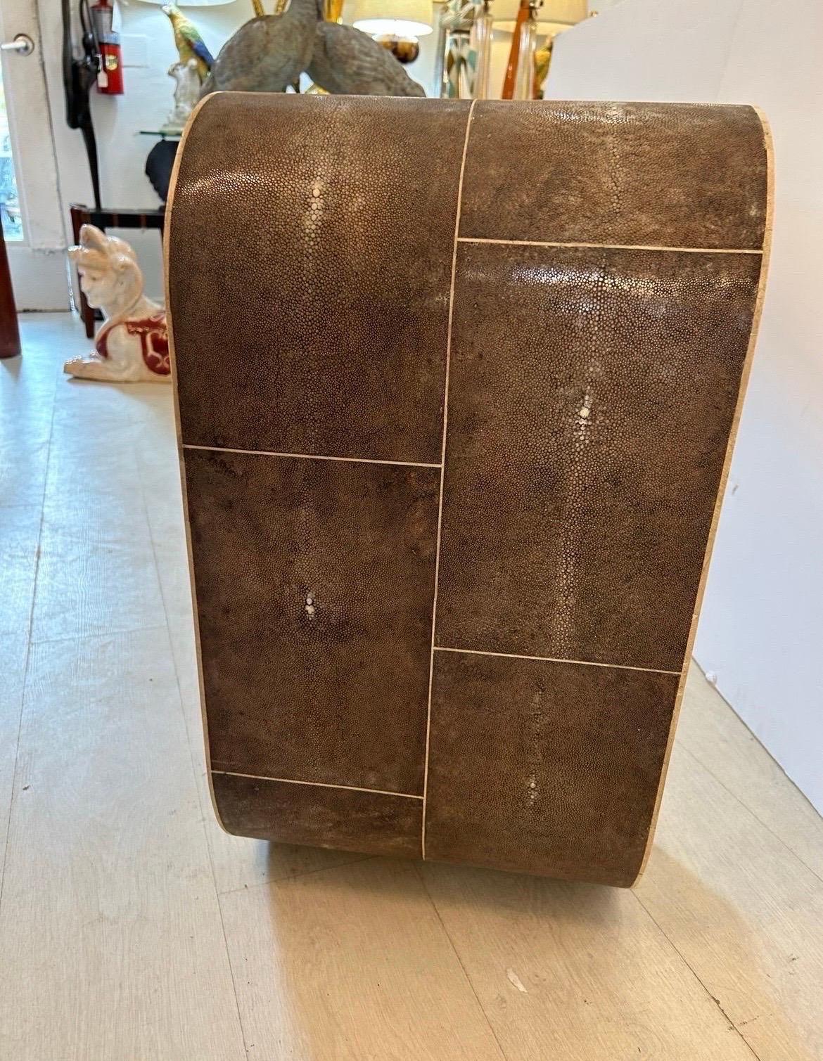 Shagreen console table by Maitland Smith For Sale 6