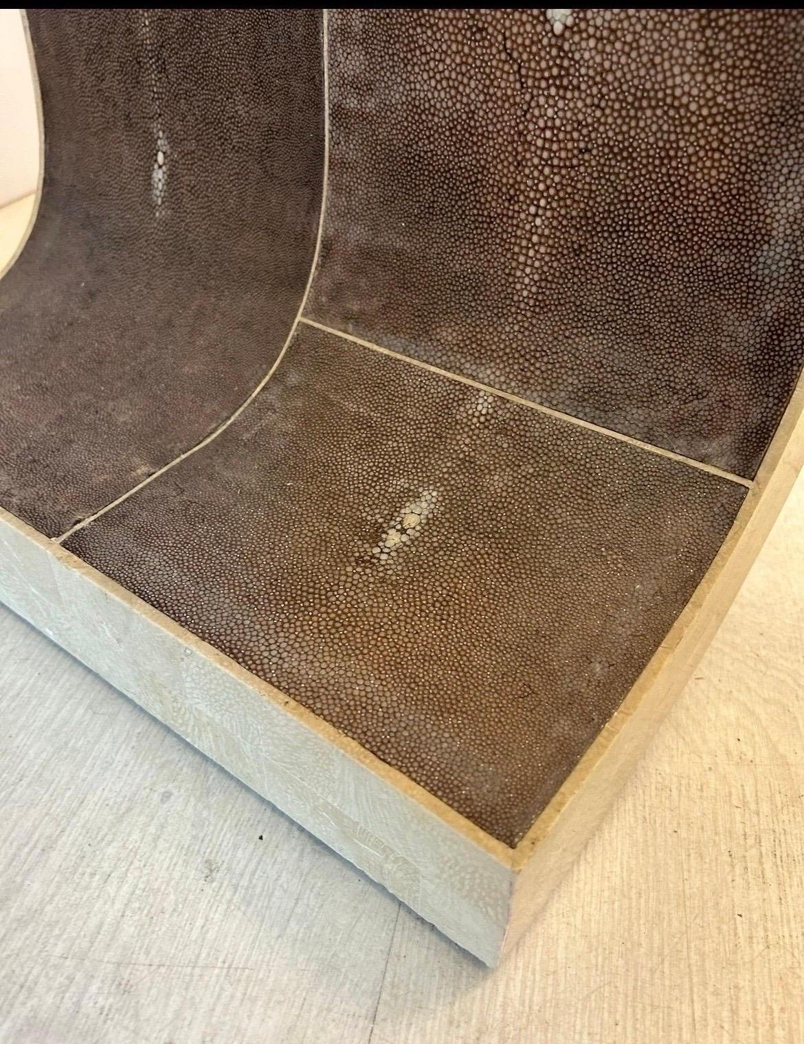 Shagreen console table by Maitland Smith For Sale 10
