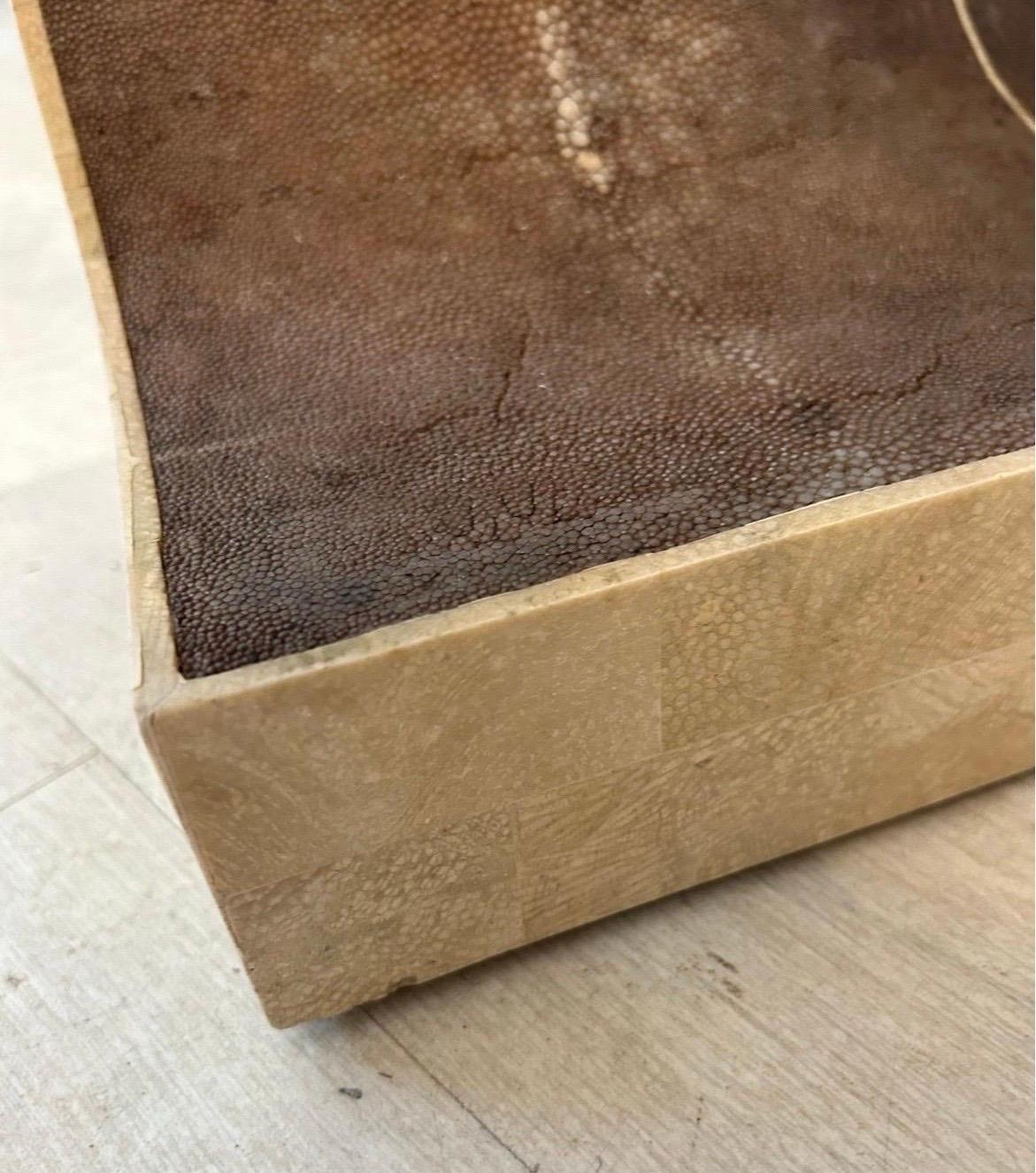 Shagreen console table by Maitland Smith For Sale 11