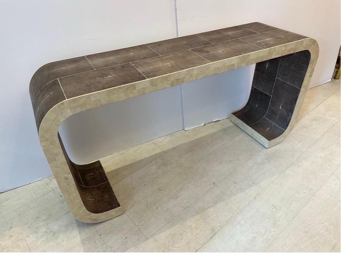 Philippine Shagreen console table by Maitland Smith For Sale