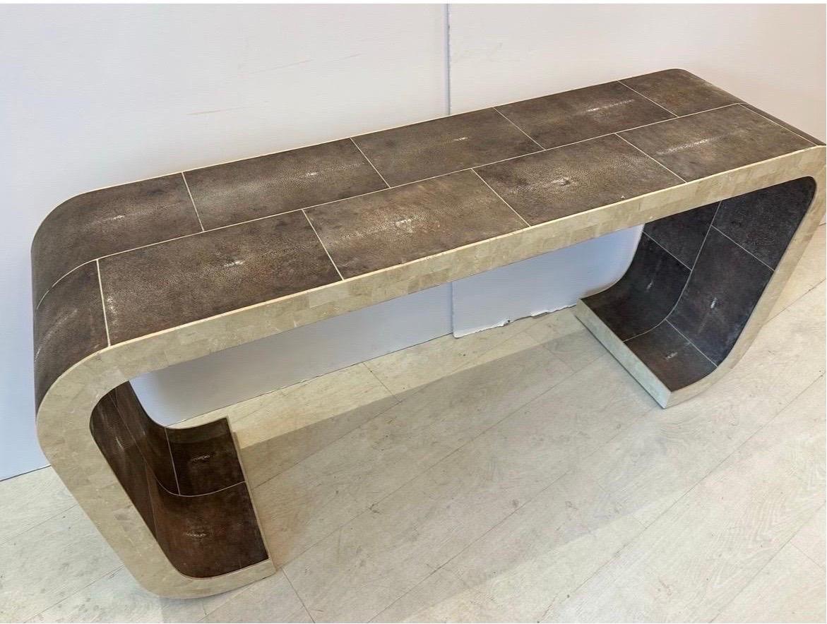 Shagreen console table by Maitland Smith In Good Condition For Sale In West Palm Beach, FL