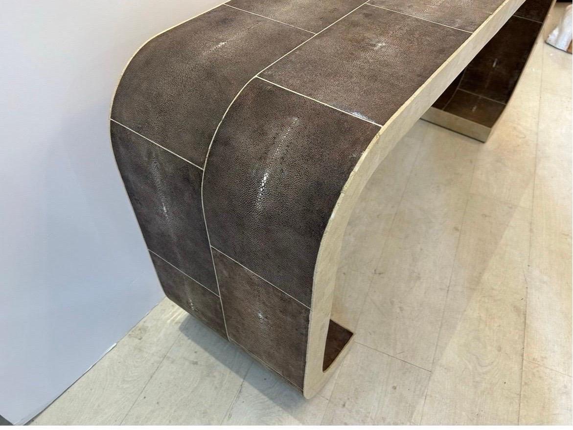 20th Century Shagreen console table by Maitland Smith For Sale