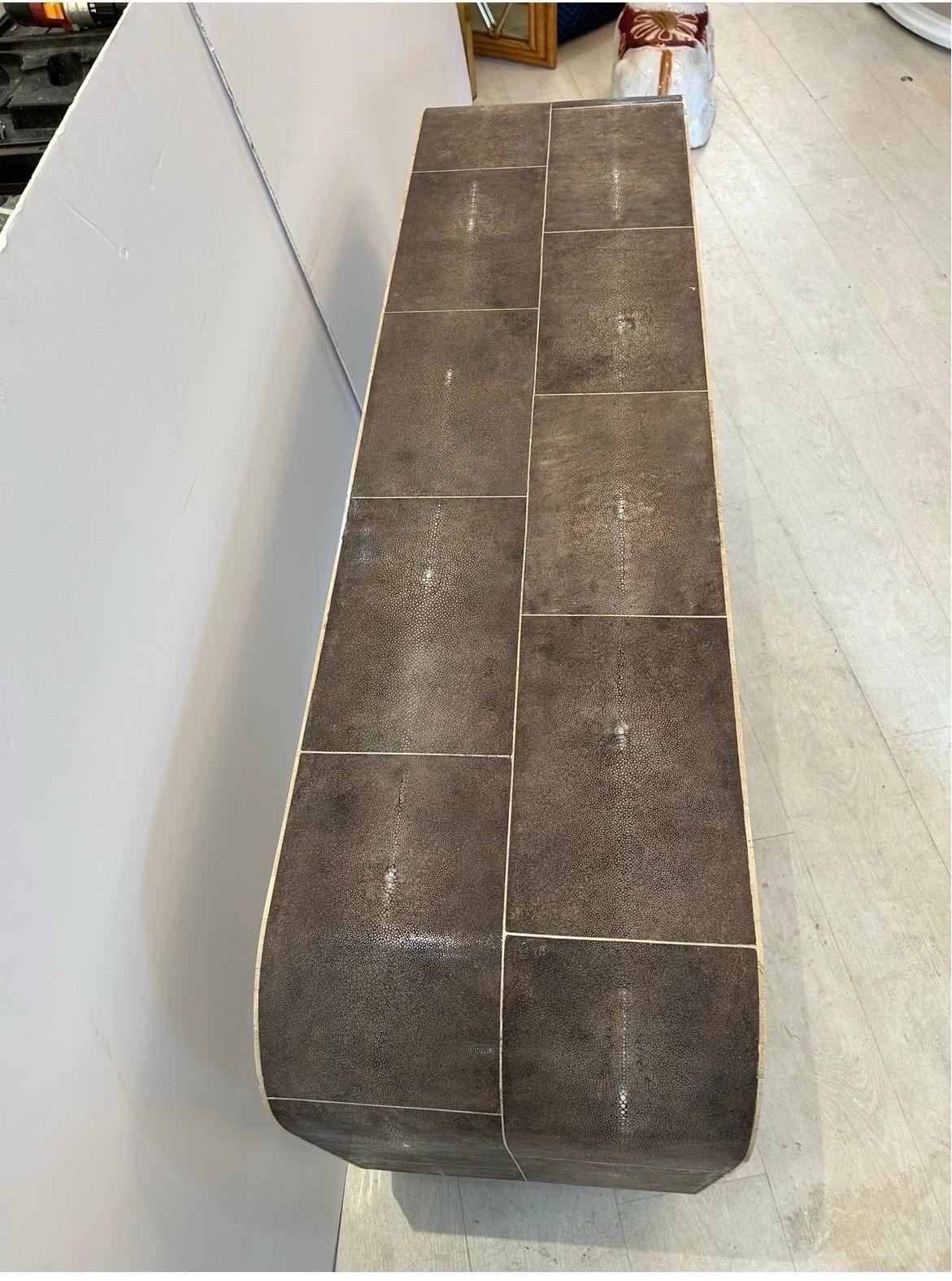 Shagreen console table by Maitland Smith For Sale 1