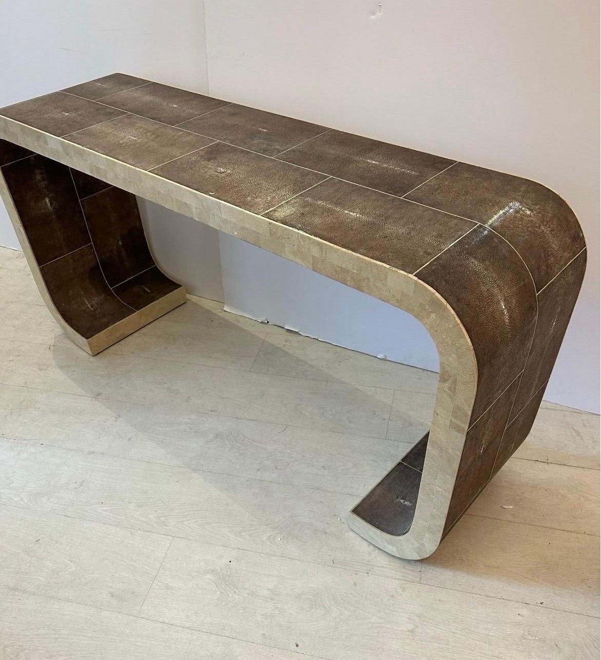 Shagreen console table by Maitland Smith For Sale 2