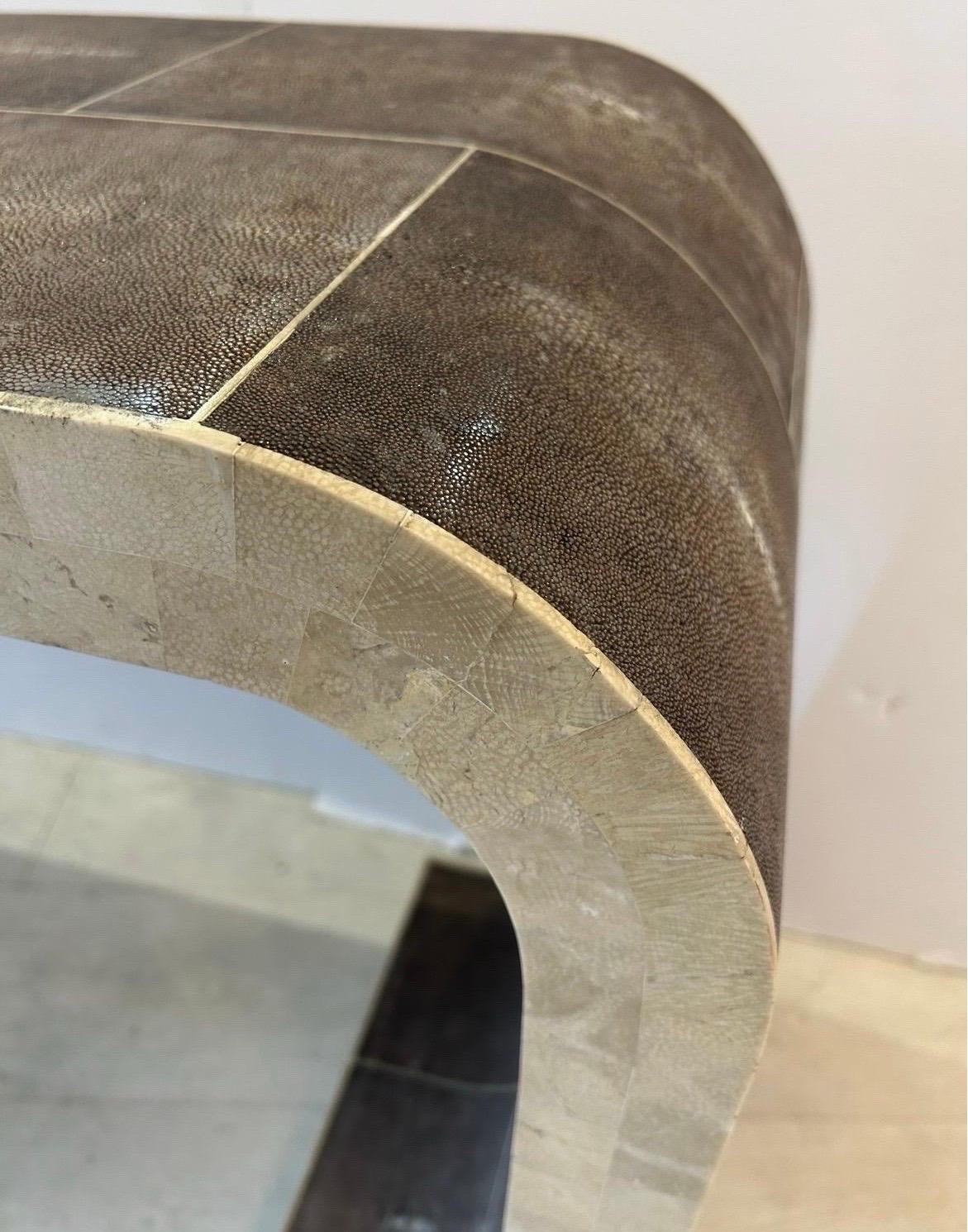 Shagreen console table by Maitland Smith For Sale 3