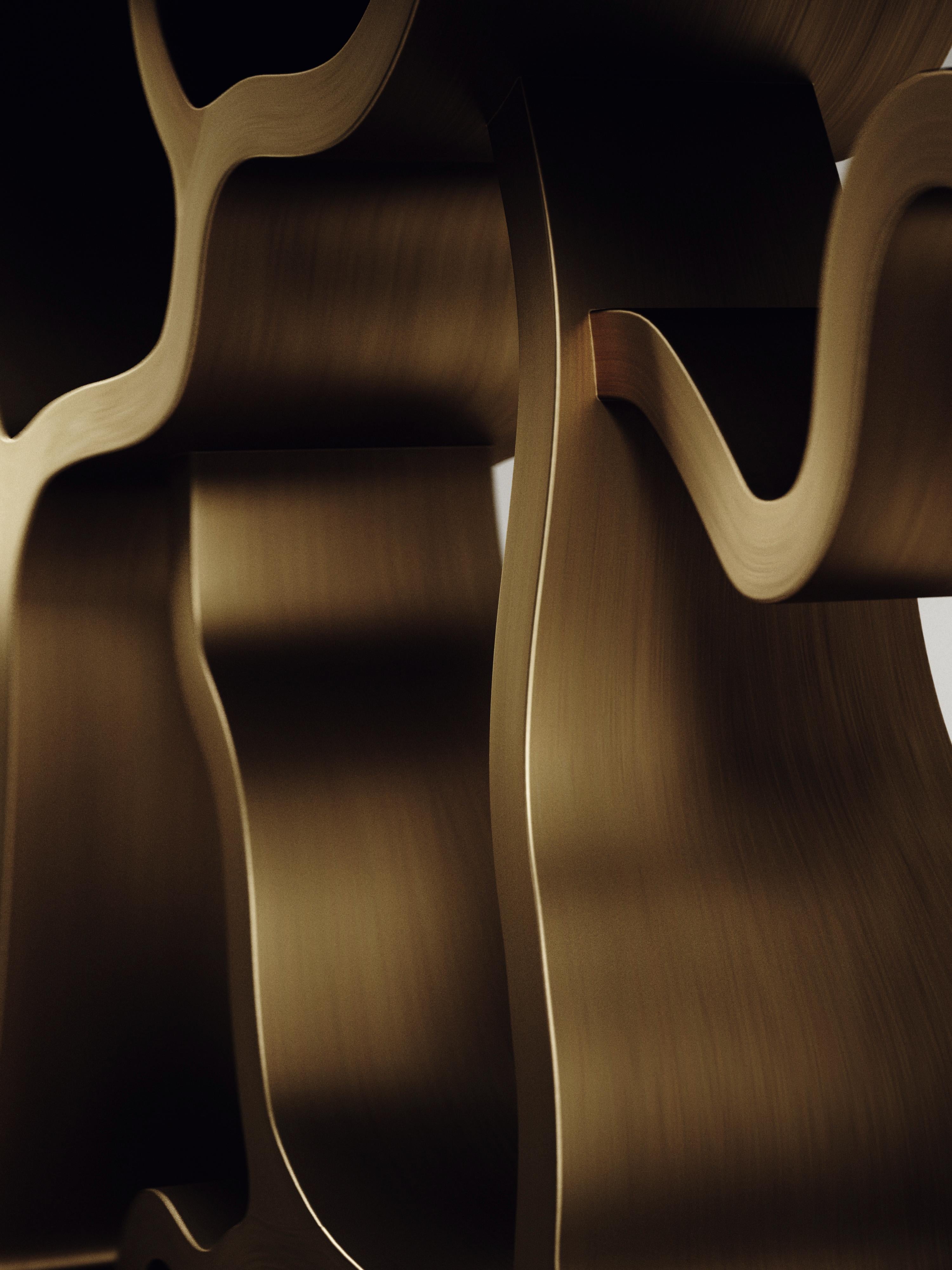 XXIe siècle et contemporain Table console en galuchat avec détails en laiton patiné par Kifu Paris en vente