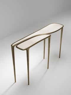 Shagreen Console Table with Bronze-Patina Brass Details by R&Y Augousti