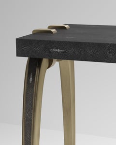 Shagreen Console Table with Bronze-Patina Brass Details by R&Y Augousti