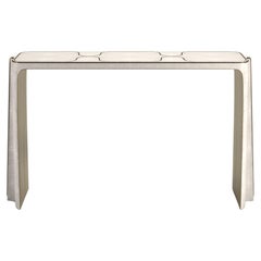 Shagreen Console Table with Bronze Patina Brass Details by R&Y Augousti
