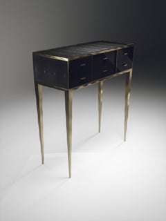 Shagreen Console with Bronze-Patina Brass Accents by R & Y Augousti