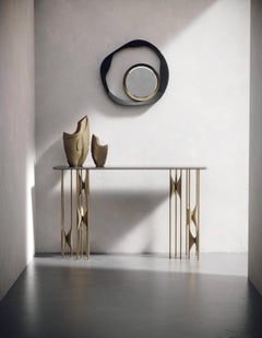 Shagreen Console with Bronze Patina Brass Details by Kifu Paris