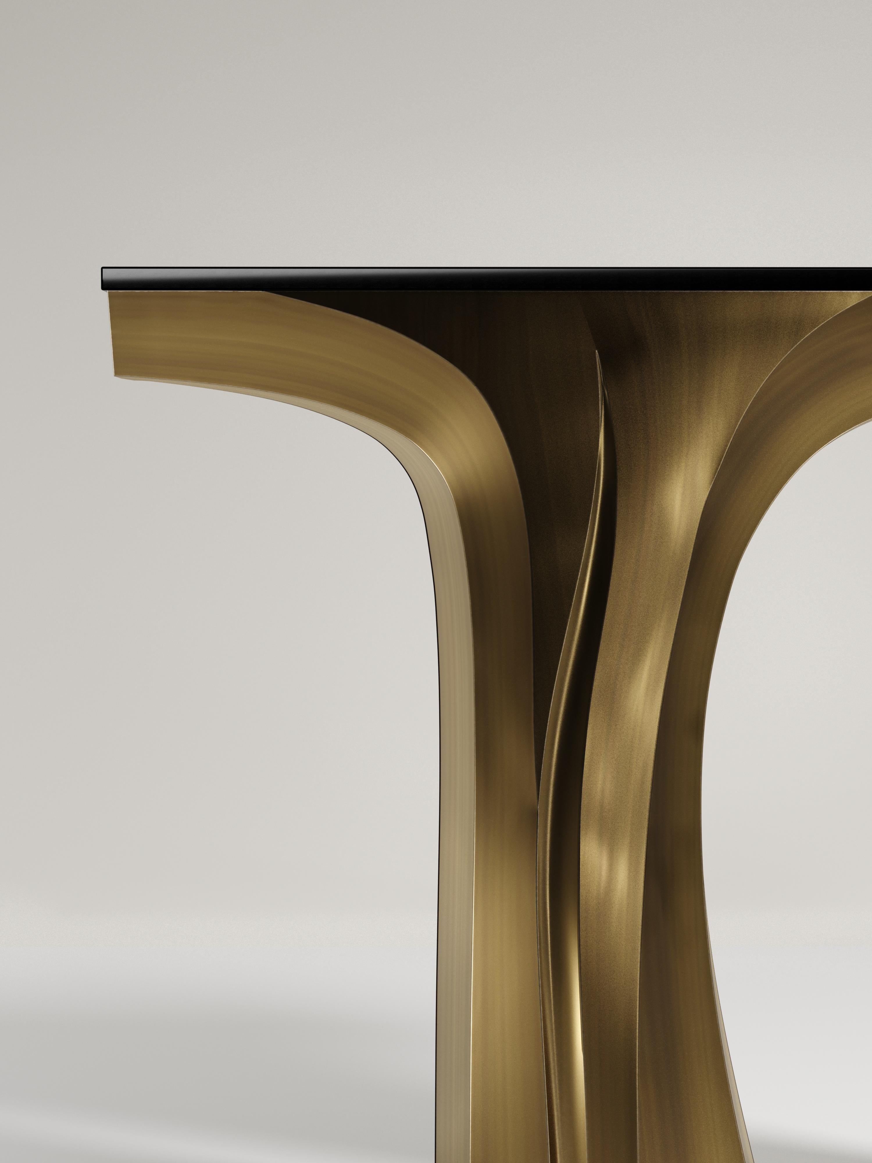 Shagreen Console with Bronze Patina Brass Details by R&Y Augousti For Sale 6