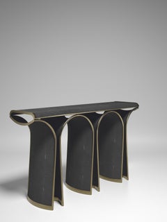 Shagreen Console with Bronze-Patina Brass Details by R&Y Augousti