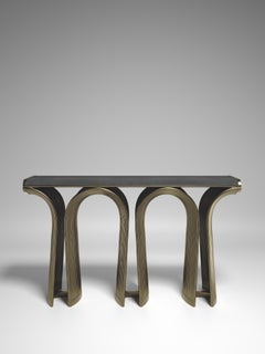 Shagreen Console with Bronze-Patina Brass Details by R&Y Augousti