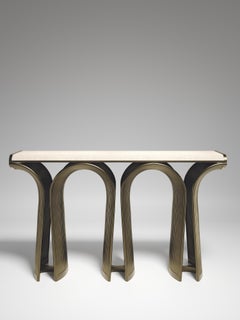 Shagreen Console with Bronze-Patina Brass Details by R&Y Augousti