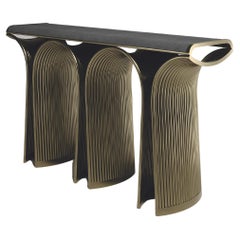 Shagreen Console with Bronze-Patina Brass Details by R&Y Augousti